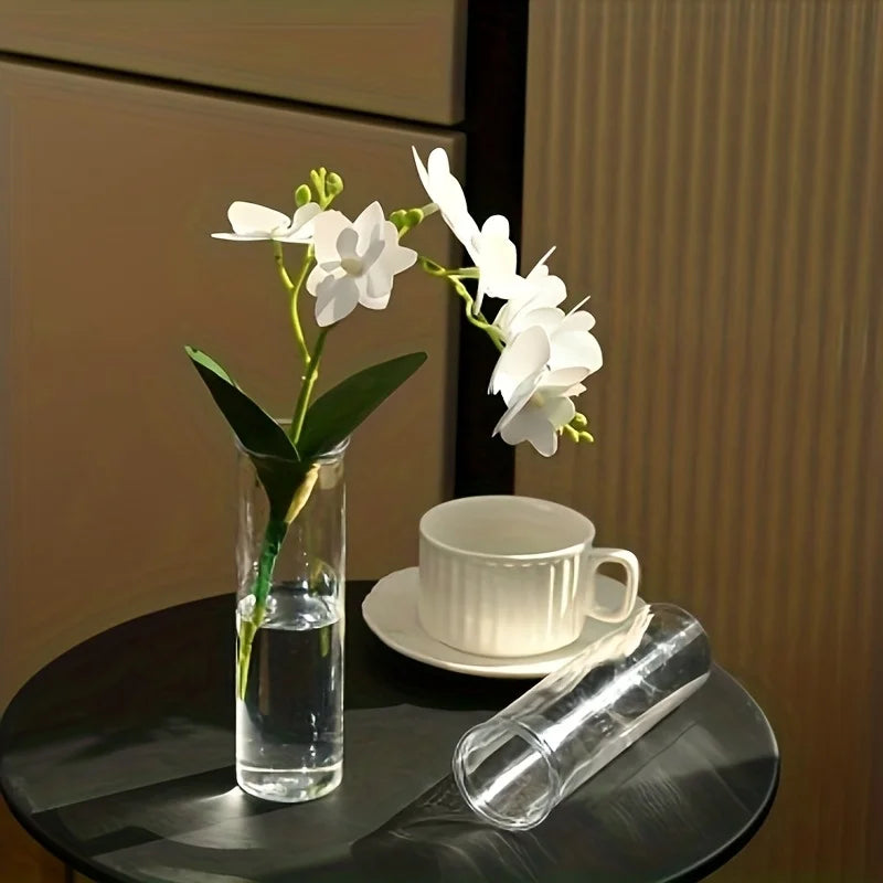 15/20 plastic cylindrical vases, high transparency vase set, suitable for simple desktop flower arrangement decoration