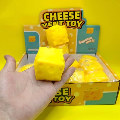 Squishy Lmitation Square Cheese Squeeze Fingertip Toy Soft Slow Rebound Cheese Stress Relief Stress Ball Kids Gift Fidget Toy