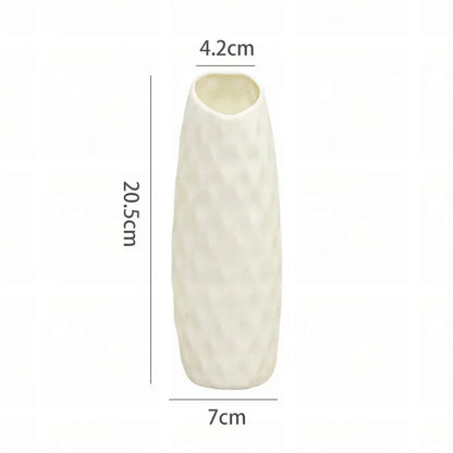 Modern Flower Vase Plastic Vases for Flowers White Pink Plastic Vase Flower Pot Basket Nordic Home Living Room Decoration