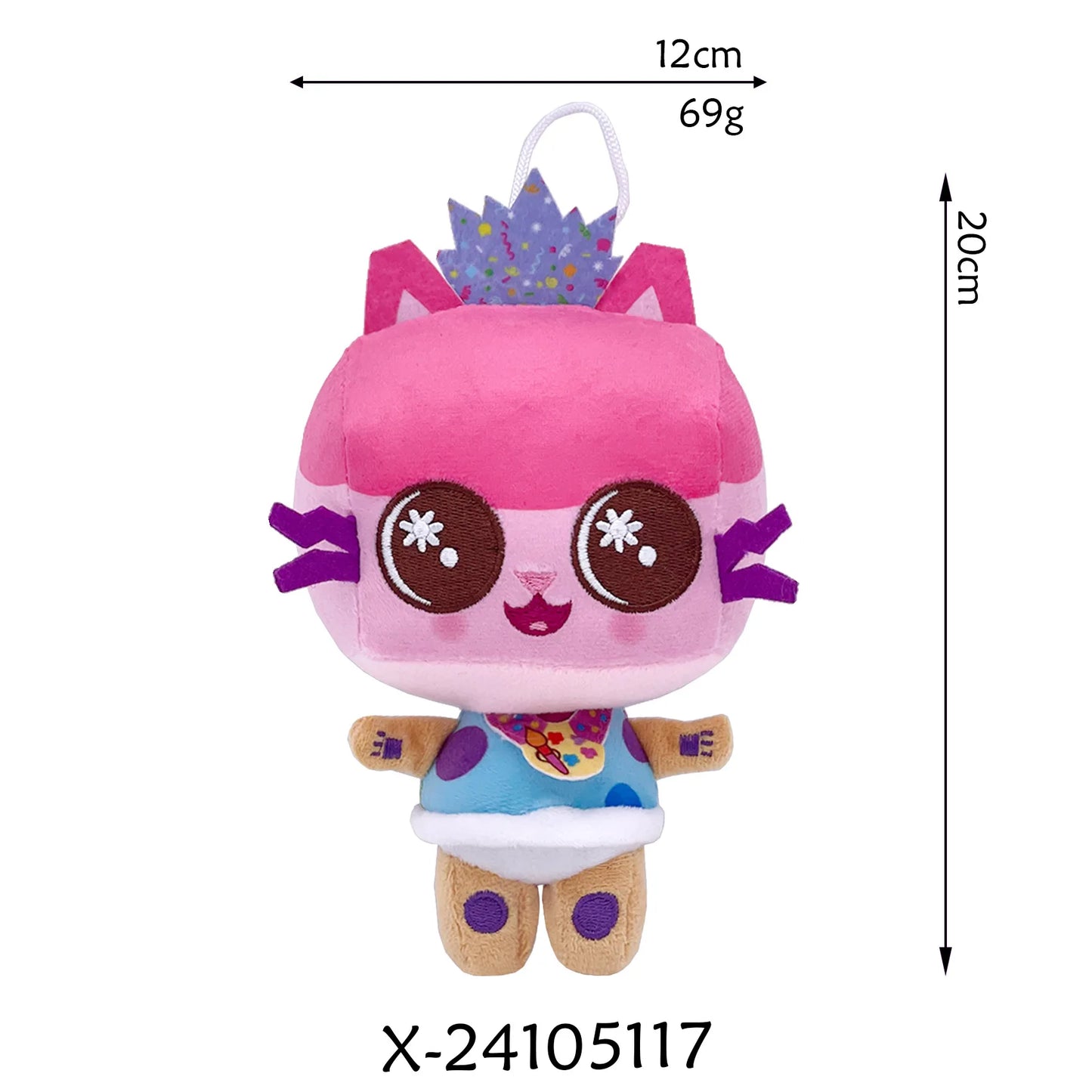 8pcs New Gabbys doll house Plush keychain Toy Mercat Cartoon Stuffed Animals Smiling Cat Car Cat Hug Gaby Girl Birthday Gift