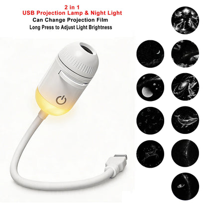 USB Car Atmosphere Projector Light Car Interior Ambient Light LED Starry Star Light Party Decor Romantic Saturn Galaxy Light