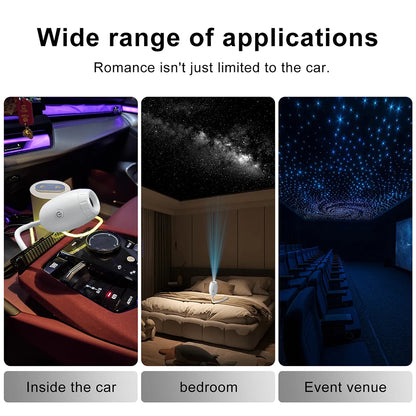 USB Car Atmosphere Projector Light Car Interior Ambient Light LED Starry Star Light Party Decor Romantic Saturn Galaxy Light
