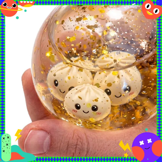 New Glitter Dumpling Colorful Simulation Steamed Bun Decompression Toy for Anxiety Squishes Stress Balls 2026 Viral Fidget Toy