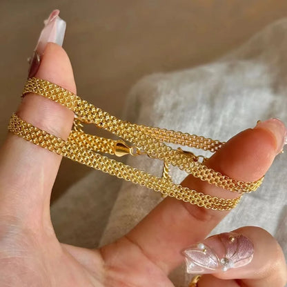Vintage Woven Strap Bracelet Stainless Steel Watch Strap Bracelets for Women Daily Simple Versatile High-end Jewelry Gifts
