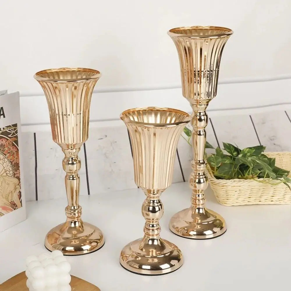 Table Gold Iron Vase Candle Holder Arrangement Wedding Flower Centerpiece Vase Wedding Props Vase Home Decoration Furnishings