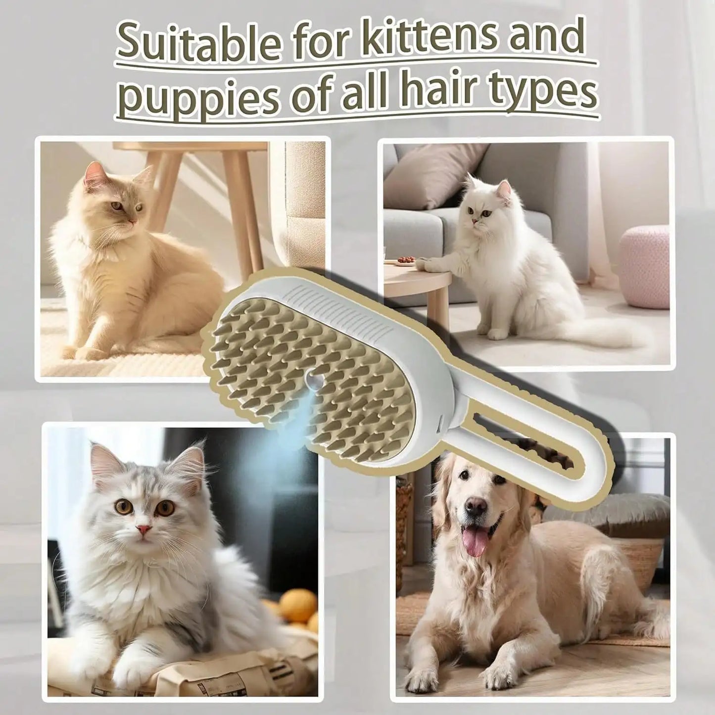 CoatEase — Misting Grooming Brush for Cats & Dogs