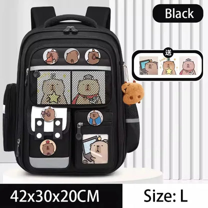 Capibara Student Schoolbag, Large-capacity Children Backpack.Girl Boy Kids Back To School Book Bags