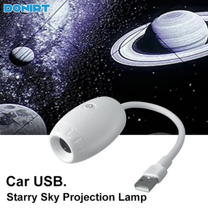 USB Car Atmosphere Projector Light Car Interior Ambient Light LED Starry Star Light Party Decor Romantic Saturn Galaxy Light