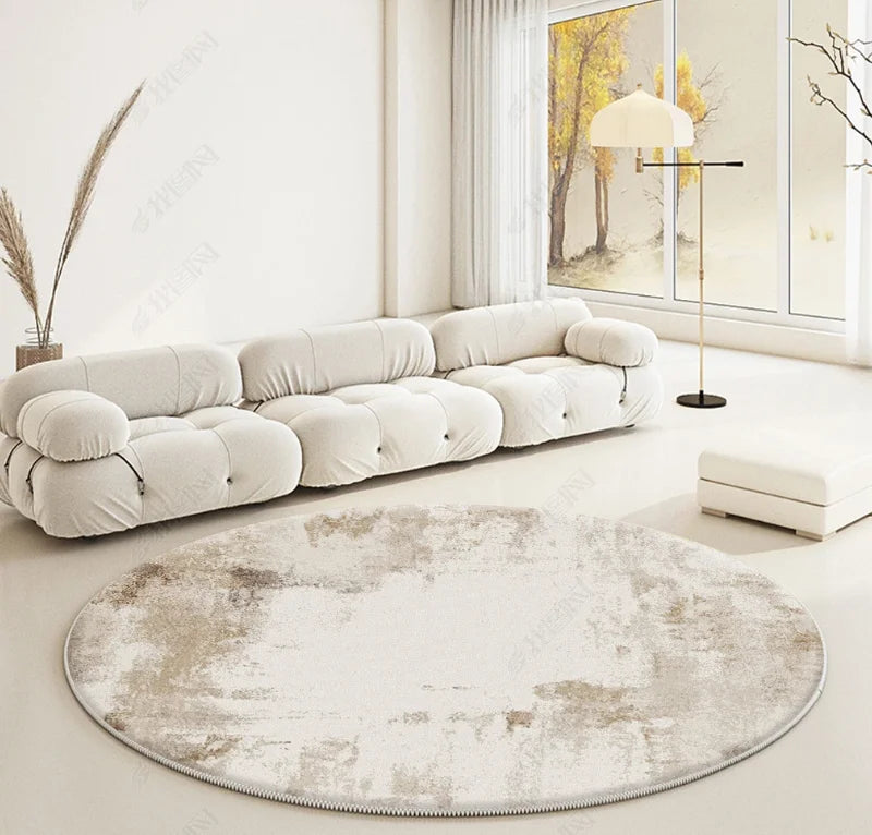 Modern Abstraction Carpets for Living Room Nordic Bedroom Decor Round Carpet Large Area Chair Floor Mat Home Study Non-slip Rug