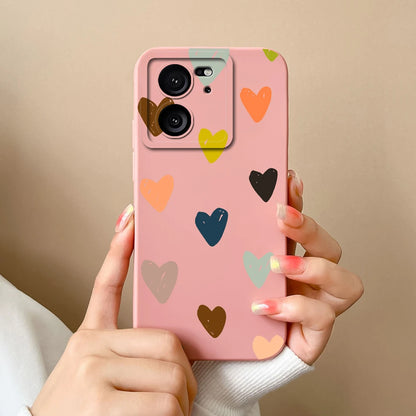 For Xiaomi 13T Pro Case Love Heart Soft Liquid Silicone Camera Protection Back Cover For Xiaomi13T 13TPro Anti Drop Phone Cases
