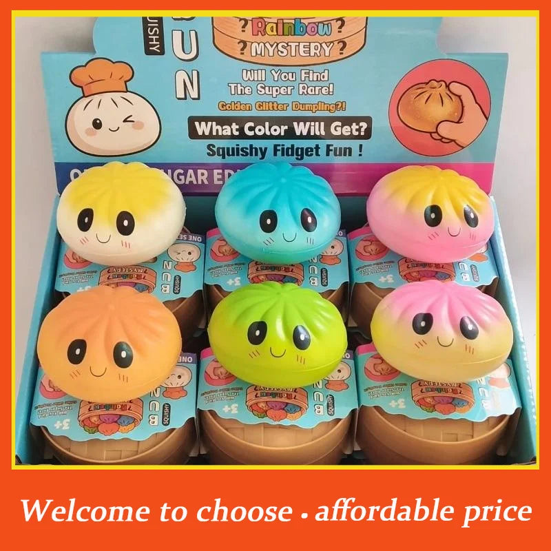 Mysteries Rainbow Squishy Dumplings Ornament Slow Rising Stress Relief Fidget Toys Desk Accessories Party Gift For Kids Adults