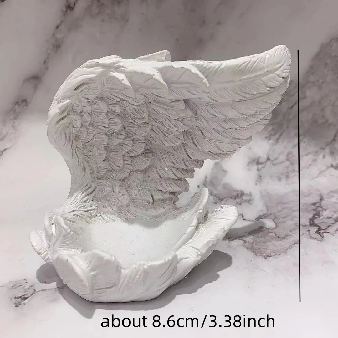 1pc Creative angel wings, resin handcrafted crystal ball base, desktop decoration, glass ball seat, display item base
