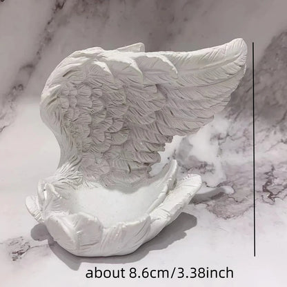 1pc Creative angel wings, resin handcrafted crystal ball base, desktop decoration, glass ball seat, display item base