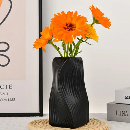 Vases - Large resin wave vases for bouquets - modern flower vases living room décor aesthetics - bohemian bedroom déc