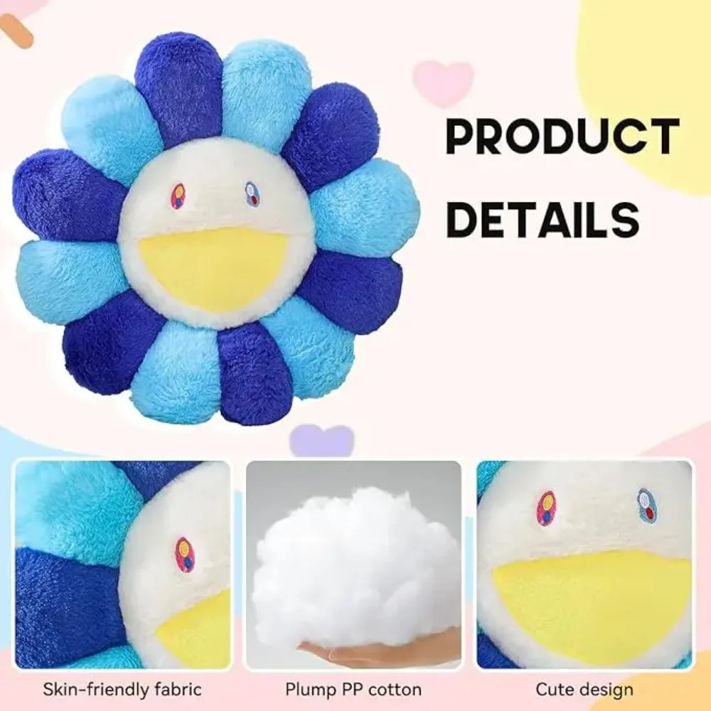 Cute Flower Plush Cushion Aesthetic Rainbow Floral Stuffed Pillow Sofa Decorative Pillow Office Back Stuffed Cushion Decor Gift