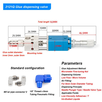 3131 Suck Back Large Flow Viscosity Adjustable Precision Glue Dispensing Valve