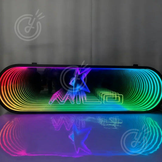 Custom Infinity Mirror 3D Neon Sign Lightbox Multi Color LED Track Channel Letters Bedroom Wall Decor for Business Modern Art
