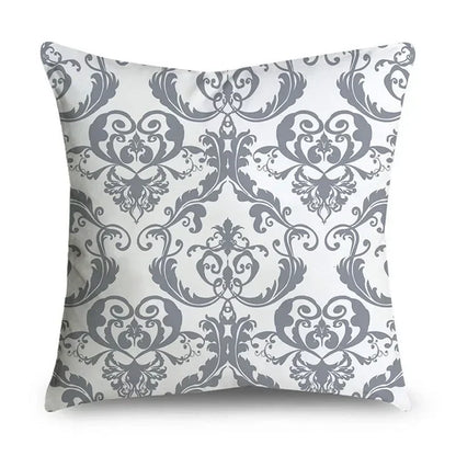 Gray Striped Geometric Double-sided Printed pillow cover Short plush Suitable living rooms bedrooms sofas throw cushion cover