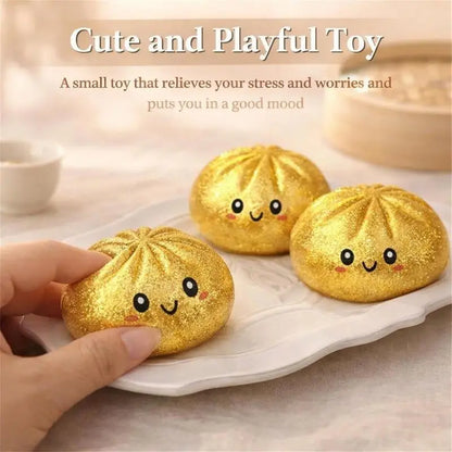 ^1Pcs Glitter Dumpling Squishy With Box Dumplings Sensory Squeeze Toy Simulated Food Decompression Toys For Stress Relief