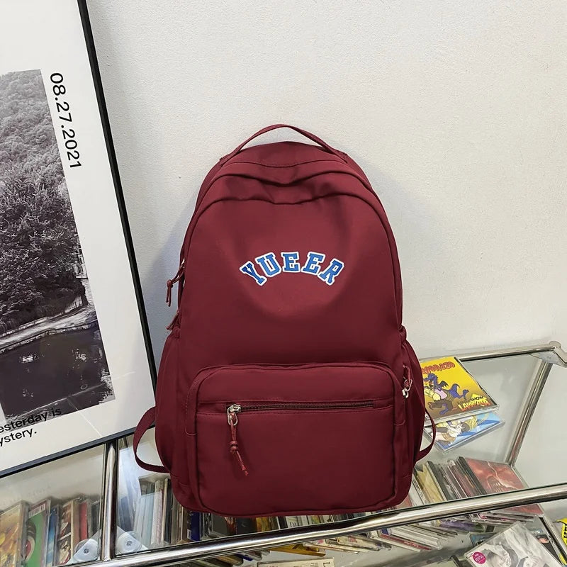 TRAVEASY Women Schoolbag Bookbags Solid Color Female Backpack Casual Woman Travel Bag High Quality Schoolbag for University Lady