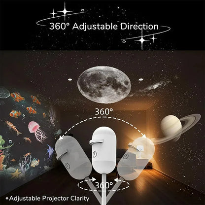 2-in-1 Mini Galaxy Star Projector Night Light – Starry Sky Ambient Lamp for Bedroom Sleep & Decoration