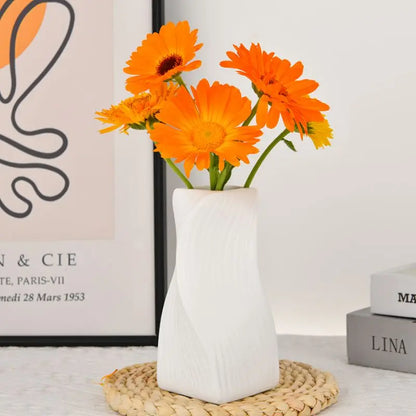 Vases - Large resin wave vases for bouquets - modern flower vases living room décor aesthetics - bohemian bedroom déc