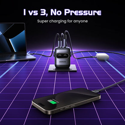 【US Plug】UGREEN 65W 30W GaN Charger Robot Design QC4.0 3.0 PPS for iPhone 17 16 15 Pro Macbook Laptops Tablet PD3.0 Fast Charg
