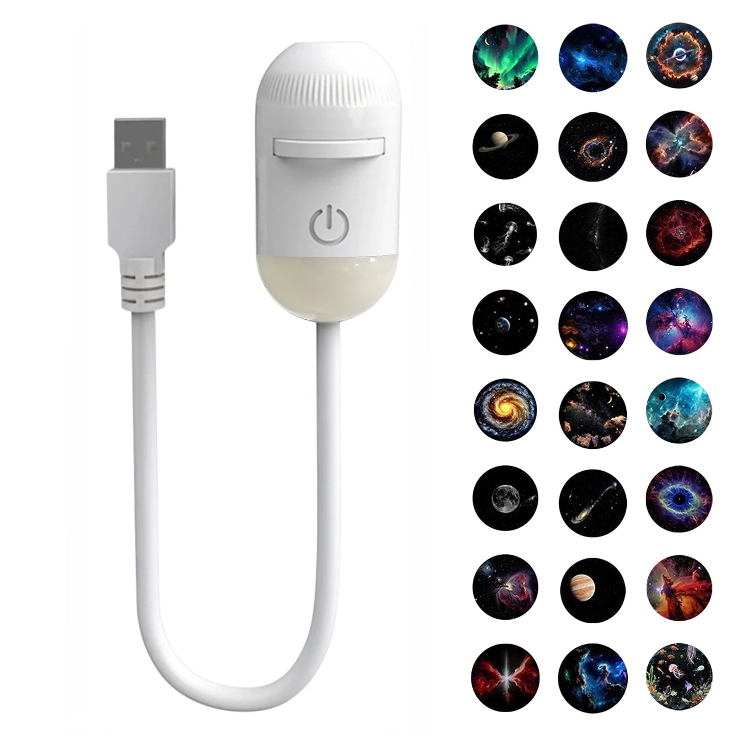 2-in-1 Mini Galaxy Star Projector Night Light USB 360° Rotatable LED Starry Sky Ambient Lamp Sleep Lighting for Bedroom Decor