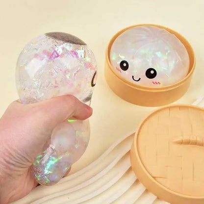 Cute Squishy Dumpling Ball Simulation Stress Relief Toy Soft Slow Rebound for School Office Desk Relaxation