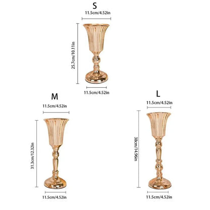 Table Gold Iron Vase Candle Holder Arrangement Wedding Flower Centerpiece Vase Wedding Props Vase Home Decoration Furnishings