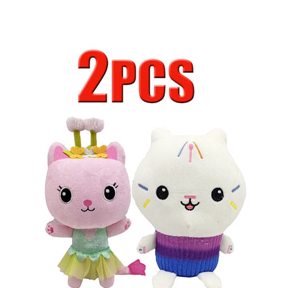 ##8-Piece Gabby Doll House Plush Toy Set 25cm Mermaid Cat Stuffed Animal Cartoon Doll Children's Christmas Gift