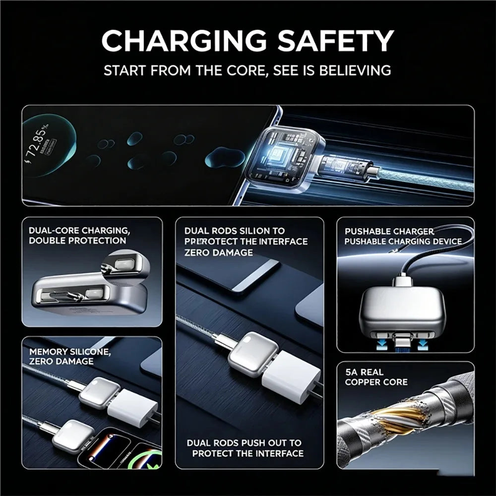 Type-C Fully Charged Smart Separator Auto Power-Off Overcharge Protection 140W PD Fast Charging Fully Charged Power-off Adapter