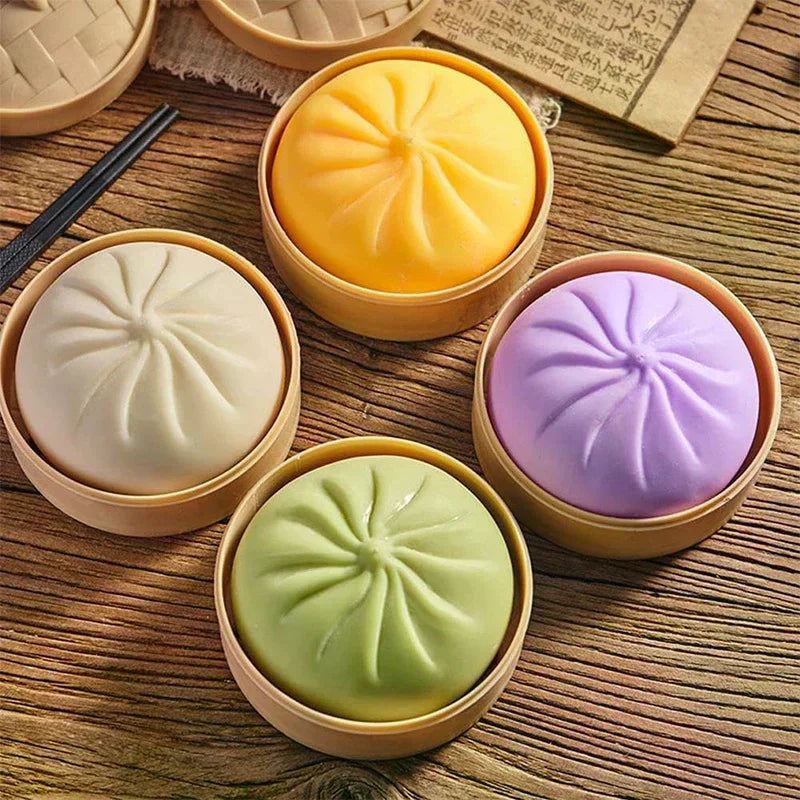 Giant Dumpling Soft Toys Anxiety Relief Fidget Simulation Food Steamed Stuffed Bun Squeeze Decompression Stress Toy