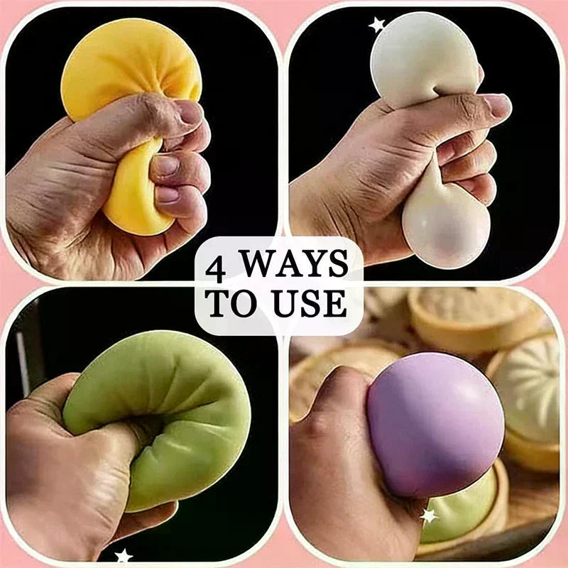 Giant Dumpling Soft Toys Anxiety Relief Fidget Simulation Food Steamed Stuffed Bun Squeeze Decompression Stress Toy