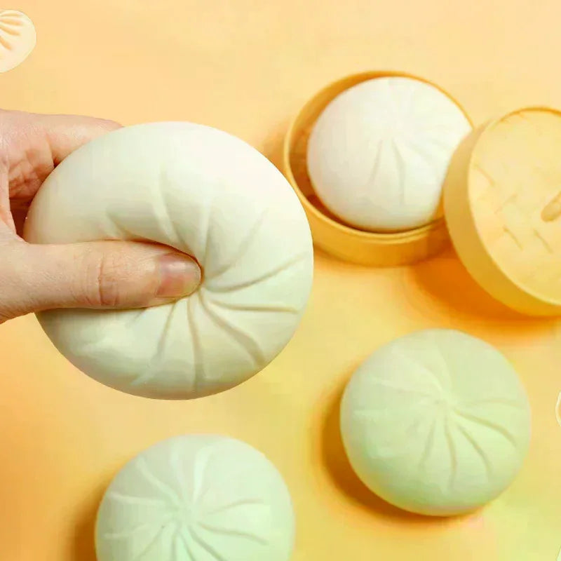 Giant Dumpling Soft Toys Anxiety Relief Fidget Simulation Food Steamed Stuffed Bun Squeeze Decompression Stress Toy