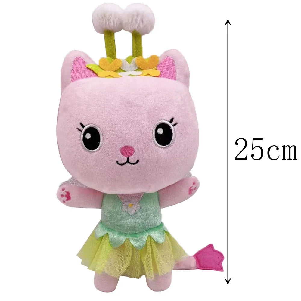 HOT Gabby Dollhouse Plush Toy Mercat Cartoon Stuffed Animals Smiling Cat Racing Car Cat Hug Gaby Girl Dolls Kids Birthday Gifts-