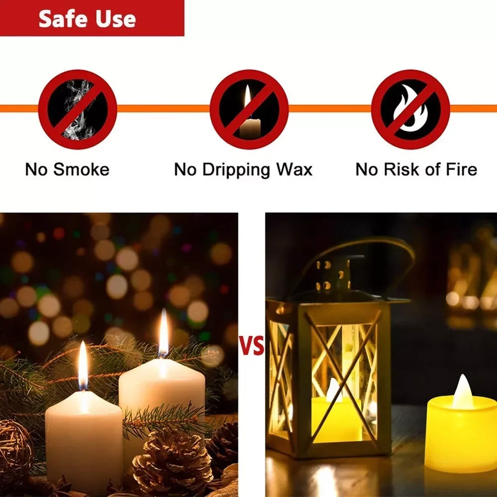 24Pcs LED Candles Flameless Candle Battery Operated, 200+Hours Fake Electric LED Candles Tea Lights