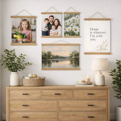 Magnetic Frames Teak Pine Wood Picture Poster Hanger Frame For Wall Art Canvas Print Painting Kids Room Home Decor 30x40 40x60CM
