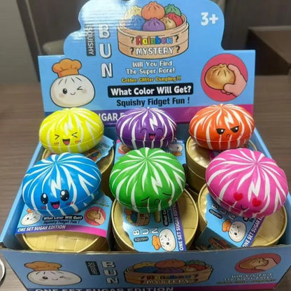 Mysteries Rainbow Squishy Dumplings Ornament Slow Rising Stress Relief Fidget Toys Desk Accessories Party Gift For Kids Adults