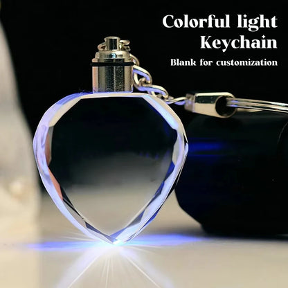K9 Crystal Keyring with LED Light inside Crystal Blank Key Ring Commemorative Pendant Souvenir for Luminous Interior Accessories