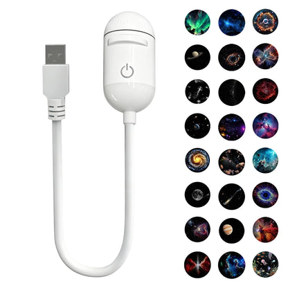 2 in 1 USB Ambient Projection Light Adjustable Focus Car Interior Light Home Room Starry Star Romantic Saturn Galaxy Night Light