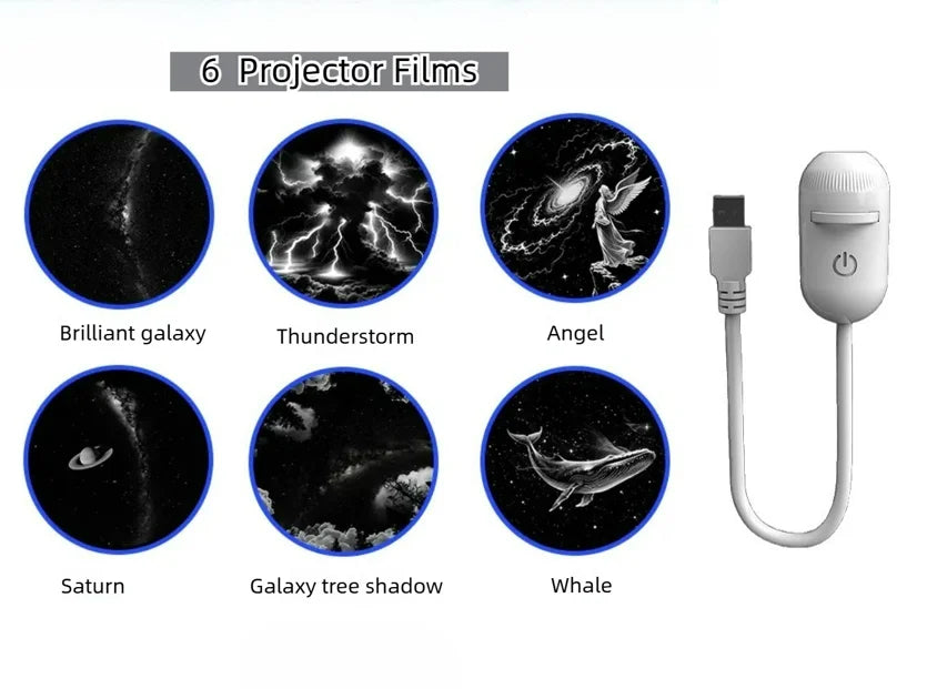 2-in-1 Mini Galaxy Star Projector Night Light – Starry Sky Ambient Lamp for Bedroom Sleep & Decoration