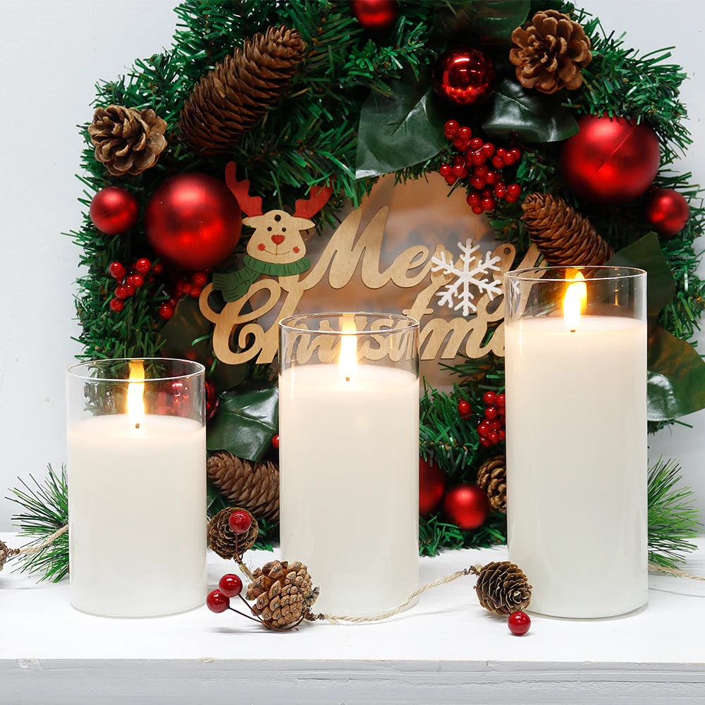 3Pcs Flameless LED Candles Battery Powered Led Tea Lights Warm White Flameless Candle Flickering Simulation Candle Light