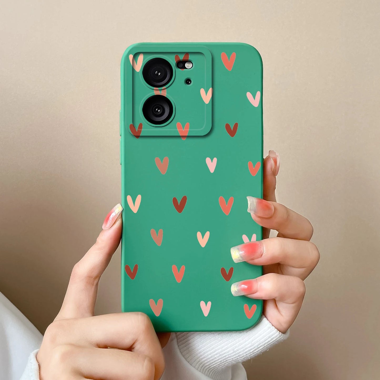 For Xiaomi 13T Pro Case Love Heart Soft Liquid Silicone Camera Protection Back Cover For Xiaomi13T 13TPro Anti Drop Phone Cases