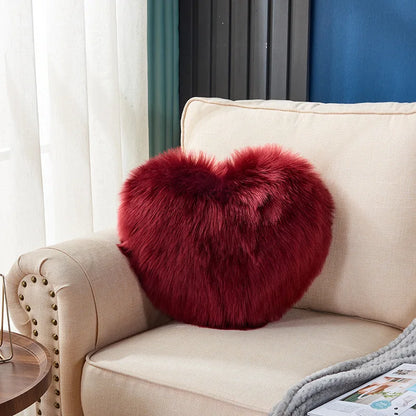 1pc Heart/Square Shaped Throw Pillow Cushion, Long Plush Cushion Pad Pillow Fluffy Soft & Comfortable Pillow For Room