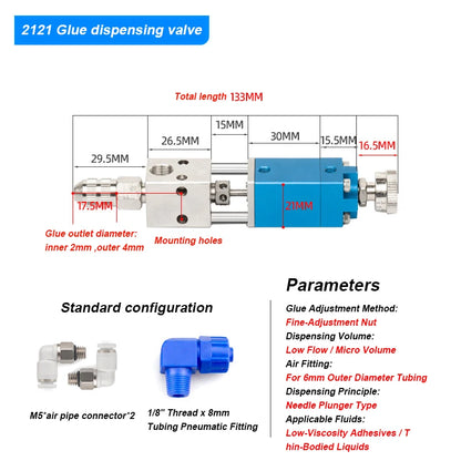 3131 Suck Back Large Flow Viscosity Adjustable Precision Glue Dispensing Valve