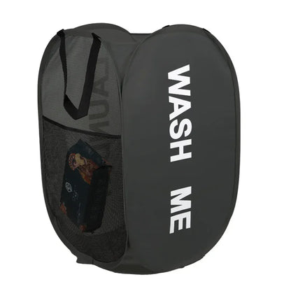 Pop-Up Mesh Laundry Hamper — Collapsible & Portable
