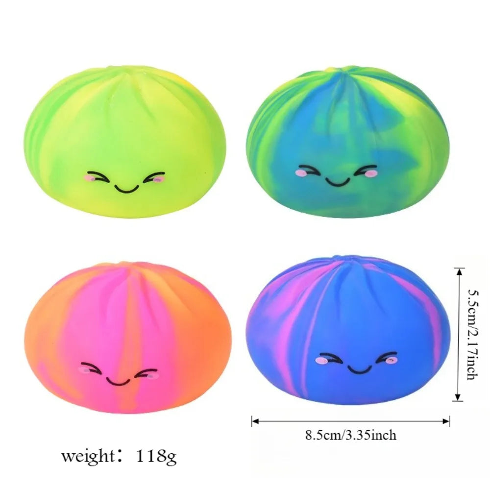 Cute Dumpling Bao Bun Squishy Toy, Soft TPR Stress Relief Fidget Pack, Anti-Anxiety Sensory Toy for Adults & Kids Squeeze Gifts