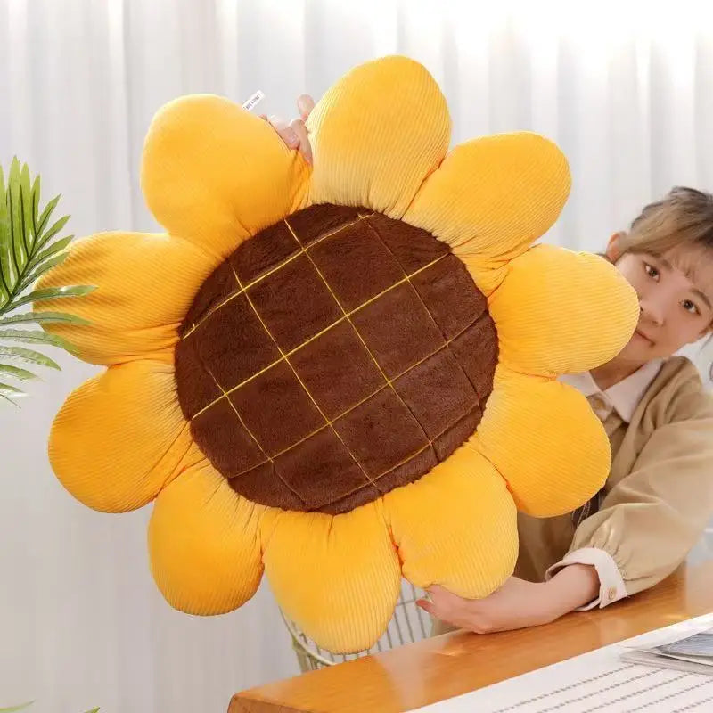 Office Sunflower Plush Cushion Pillow Living Room Sofa Headboard Plush Decorative Pad Car Sunflower Car Seat Plush Back Cushion