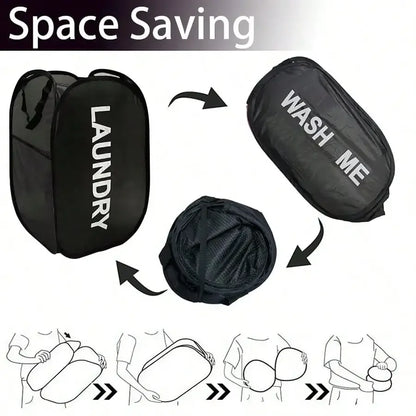 Pop-Up Mesh Laundry Hamper — Collapsible & Portable